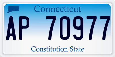 CT license plate AP70977