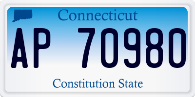 CT license plate AP70980