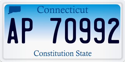 CT license plate AP70992