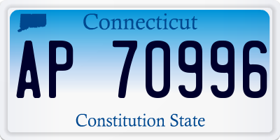 CT license plate AP70996