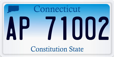 CT license plate AP71002