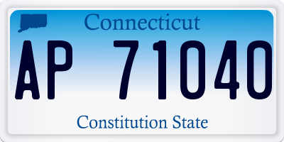 CT license plate AP71040