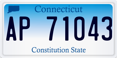 CT license plate AP71043