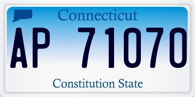 CT license plate AP71070