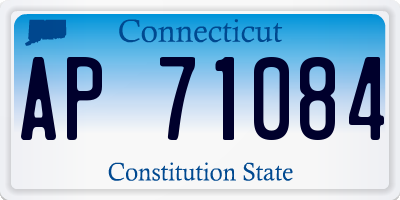 CT license plate AP71084