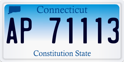 CT license plate AP71113