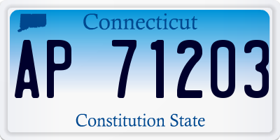 CT license plate AP71203