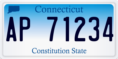 CT license plate AP71234