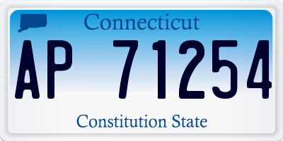 CT license plate AP71254