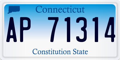 CT license plate AP71314