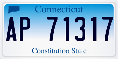 CT license plate AP71317
