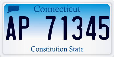 CT license plate AP71345