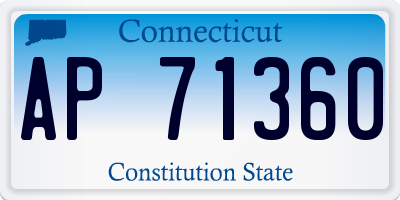 CT license plate AP71360