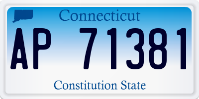 CT license plate AP71381