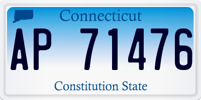 CT license plate AP71476