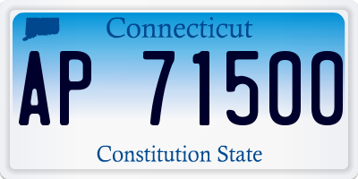 CT license plate AP71500