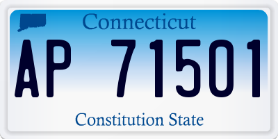 CT license plate AP71501