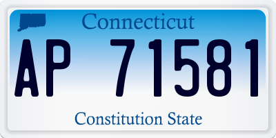CT license plate AP71581