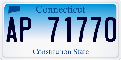 CT license plate AP71770