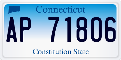 CT license plate AP71806