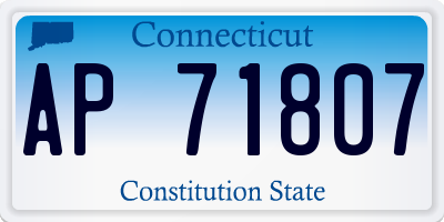 CT license plate AP71807