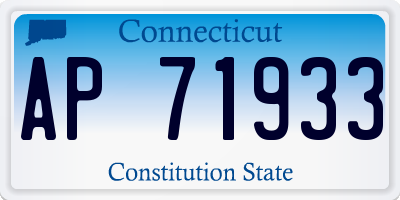 CT license plate AP71933