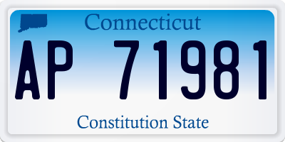 CT license plate AP71981