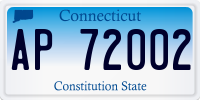 CT license plate AP72002