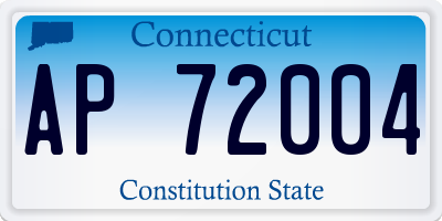 CT license plate AP72004