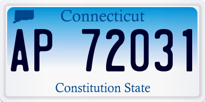 CT license plate AP72031