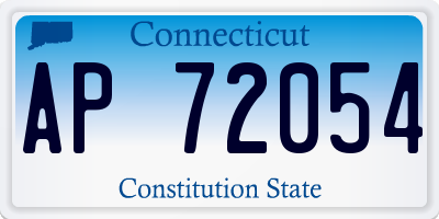 CT license plate AP72054