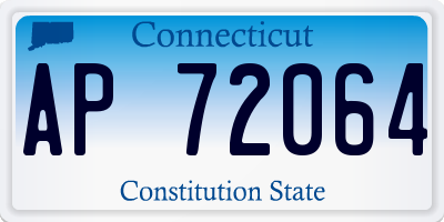 CT license plate AP72064