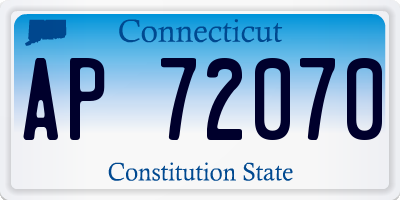 CT license plate AP72070