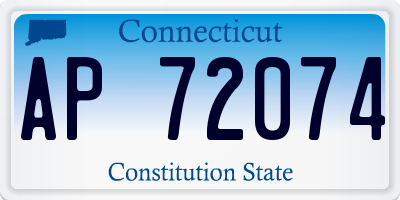 CT license plate AP72074