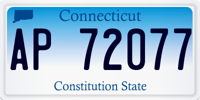 CT license plate AP72077
