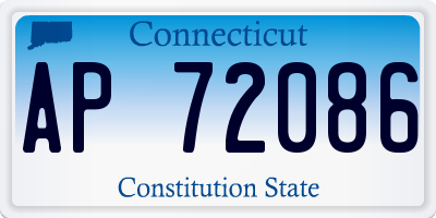 CT license plate AP72086