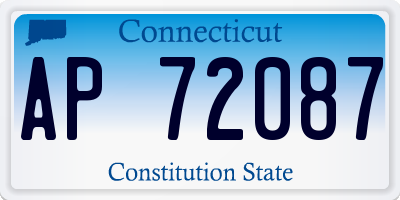 CT license plate AP72087