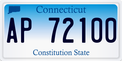 CT license plate AP72100