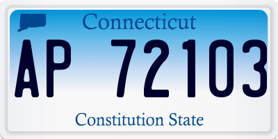 CT license plate AP72103