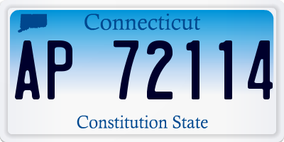 CT license plate AP72114