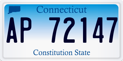 CT license plate AP72147