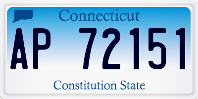 CT license plate AP72151