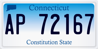 CT license plate AP72167