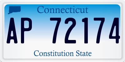 CT license plate AP72174
