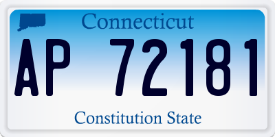 CT license plate AP72181