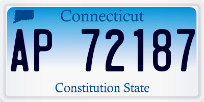 CT license plate AP72187