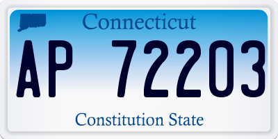 CT license plate AP72203