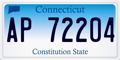 CT license plate AP72204