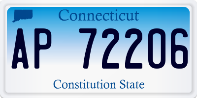 CT license plate AP72206