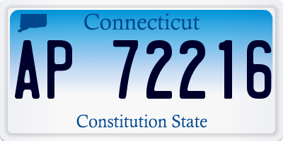 CT license plate AP72216